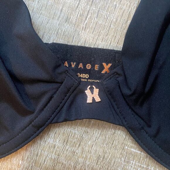 Savage X Fenty NWT Core Microfiber Unlined Bra Black 34DD Basic Classic Comfy - Picture 6 of 10